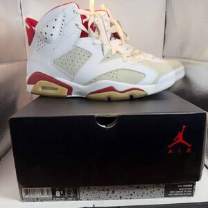 Air Jordan 6 Retro Alternate 91 White Gym Red 384664-113 Mens Size 8.5